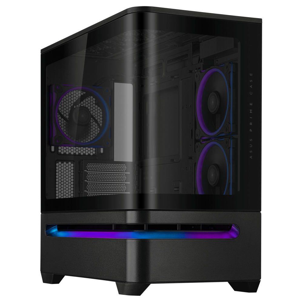 Gabinetes | ASUS 90DC00P0-B18000 — Gabinete Prime AP202 ARGB, Midi-Tower, Micro-ATX/Mini-ITX, USB 3.0, sin Fuente, 3 Ventiladores Instalados, Negro