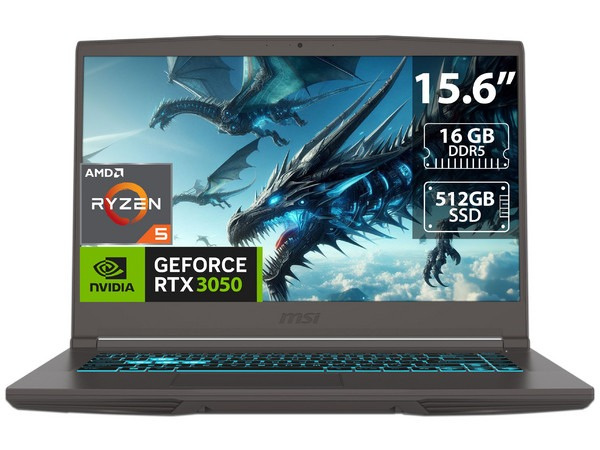 Laptops | MSI B7UC-435MX — Laptop Gamer Thin A15 B7UC, 15.6" 1920x1080 Full HD, AMD Ryzen 5 7535HS, NVIDIA GeForce RTX 3050, 16GB, 512GB SSD, Windows 11 Home, Español