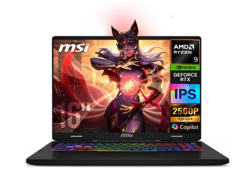 Laptops | MSI D8WFKG-015U-ROW — Laptop Gamer Crosshair A16 HX D8W, 16" 2560x1600, AMD Ryzen 9 8940HX, NVIDIA GeForce RTX 5060, 32GB, 1TB SSD, Windows 11 Home, Inglés