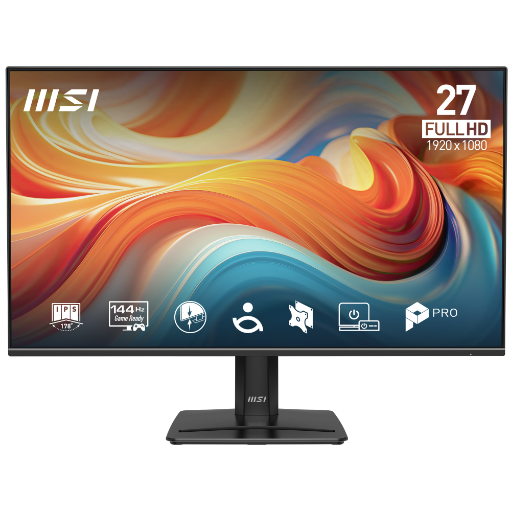 Monitores | MSI PRO MP271 E14A — Monitor LCD IPS 27", 1920x1080 Full HD, FreeSync, 144Hz, HDMI/DisplayPort, Bocinas Integradas, Negro