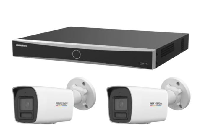 Kits de Vigilancia | HIKVISION ACUKIT2CAM — Kit de Vigilancia de 2 Cámaras IP Bullet con Grabadora de 8 Canales