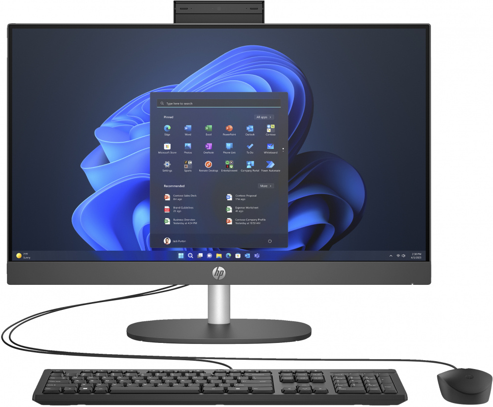 All in One | HP A09F4LA — ProOne 245 G10 All-in-One 23.8", AMD Ryzen 7 7730U, 8GB, 512GB SSD, Windows 11 Home