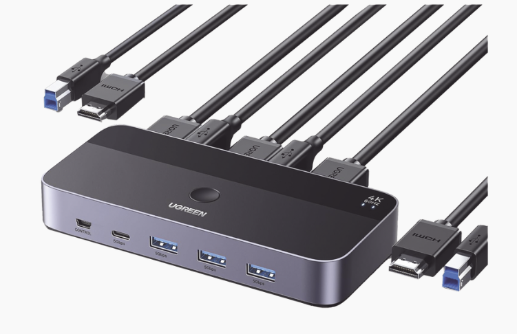 Switches KVM | UGREEN 15707 — Switch KVM , HDMI, 3840x2160 4K, hasta 2 Dispositivos