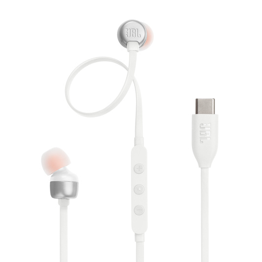 Audífonos Intrauriculares | JBL JBLT310CWHTAM — Audífonos Intrauriculares con Micrófono Tune 310C, Alámbrico, USB-C, Blanco