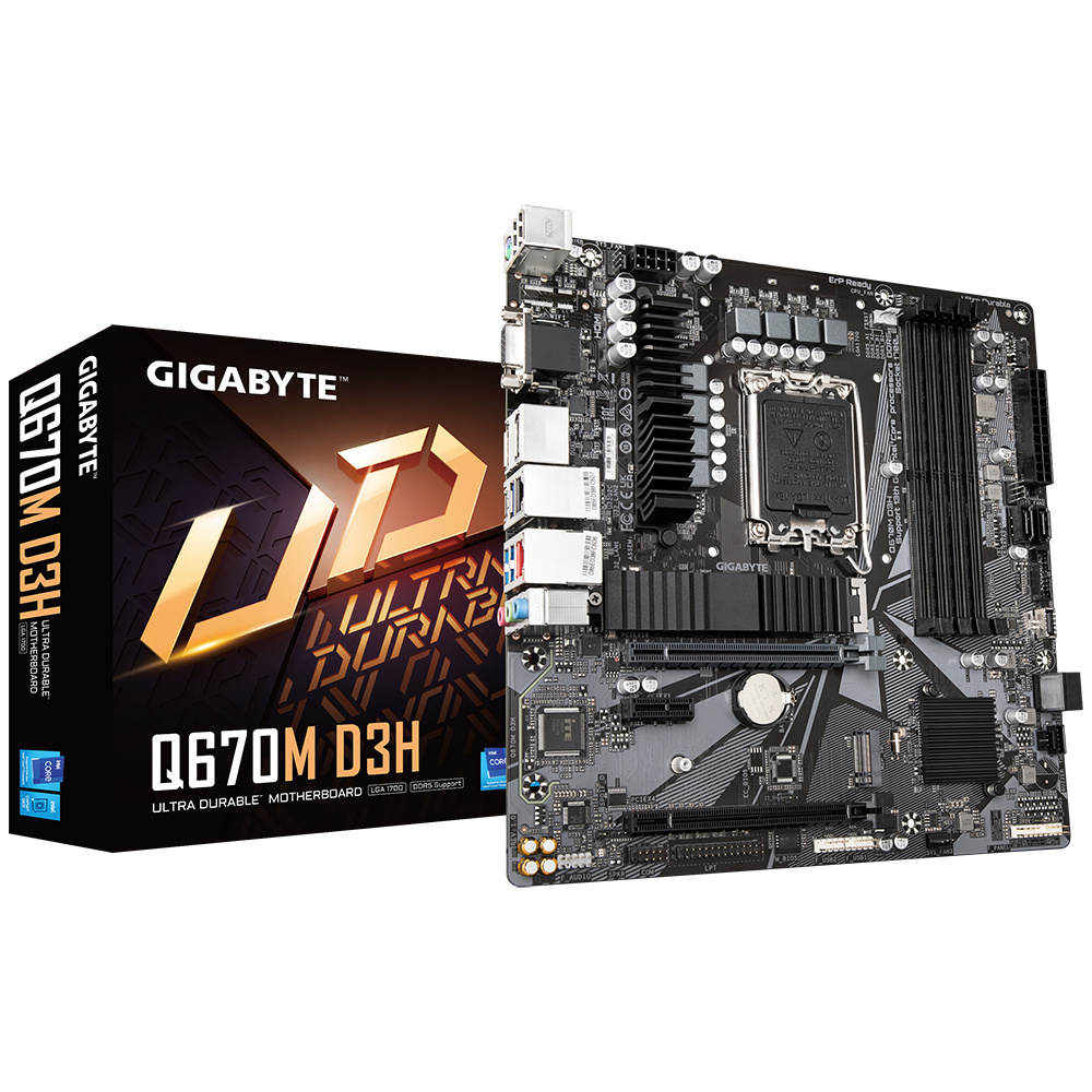 Tarjetas Madre | GIGABYTE Q670M D3H — Tarjeta Madre , Micro-ATX, LGA 1700, Intel Q670, 128GB DDR5, HDMI/DP para Intel