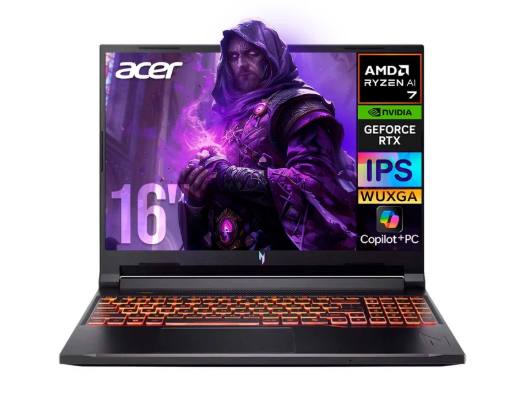 Laptops | ACER NH.U25AA.001-ROW — Laptop Gamer IA Nitro V16, 16" 1920x1200, AMD Ryzen AI 7 350, NVIDIA GeForce RTX 5060, 16GB, 1TB SSD, Windows 11 Home, Inglés