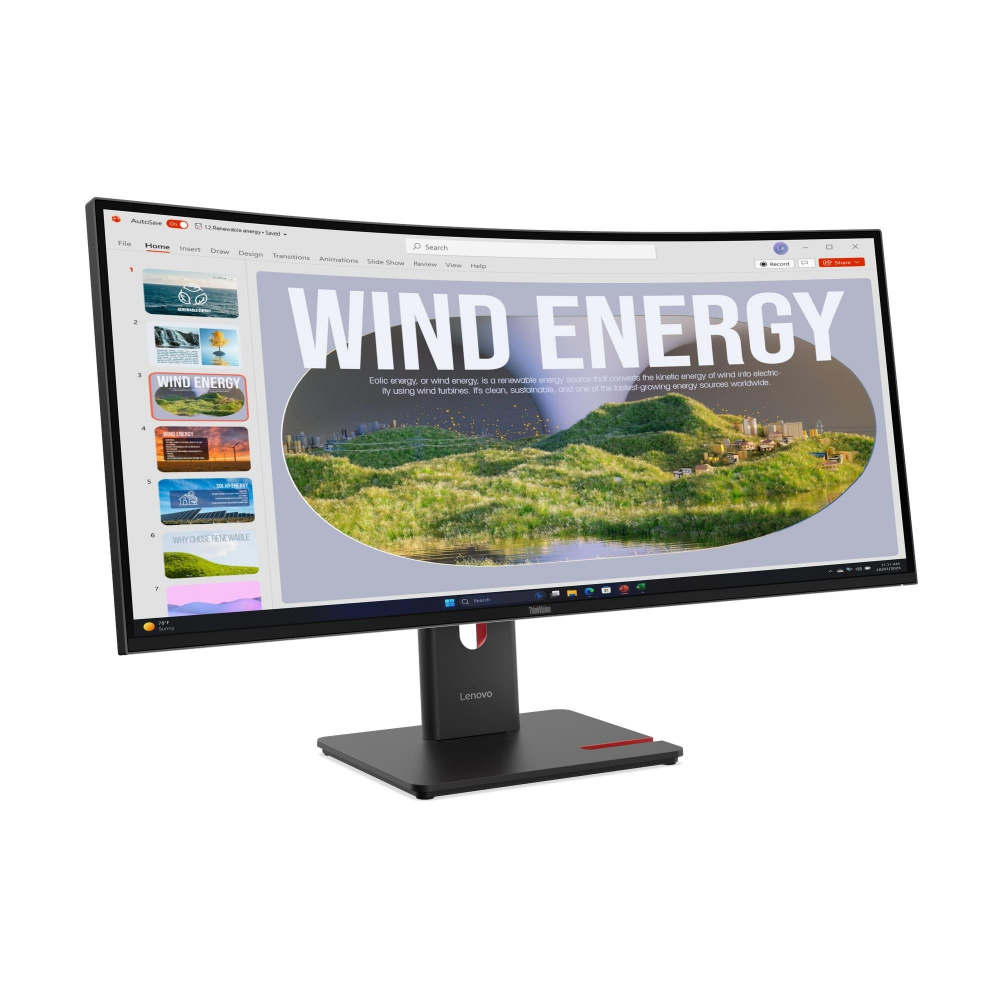 Monitores | LENOVO 64AEGAR1LA — Monitor Curvo ThinkVision T34WD-40 LED VA 34", 3440x1440 Ultra Wide Quad HD, 120Hz, HDMI/DisplayPort, Negro