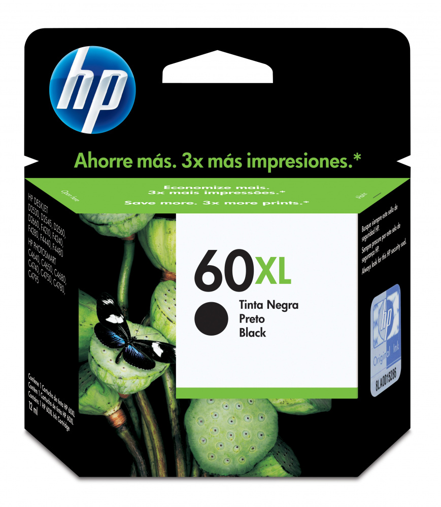 Cartuchos | HP CC641WL — Cartucho 60XL Negro Original, 600 Páginas