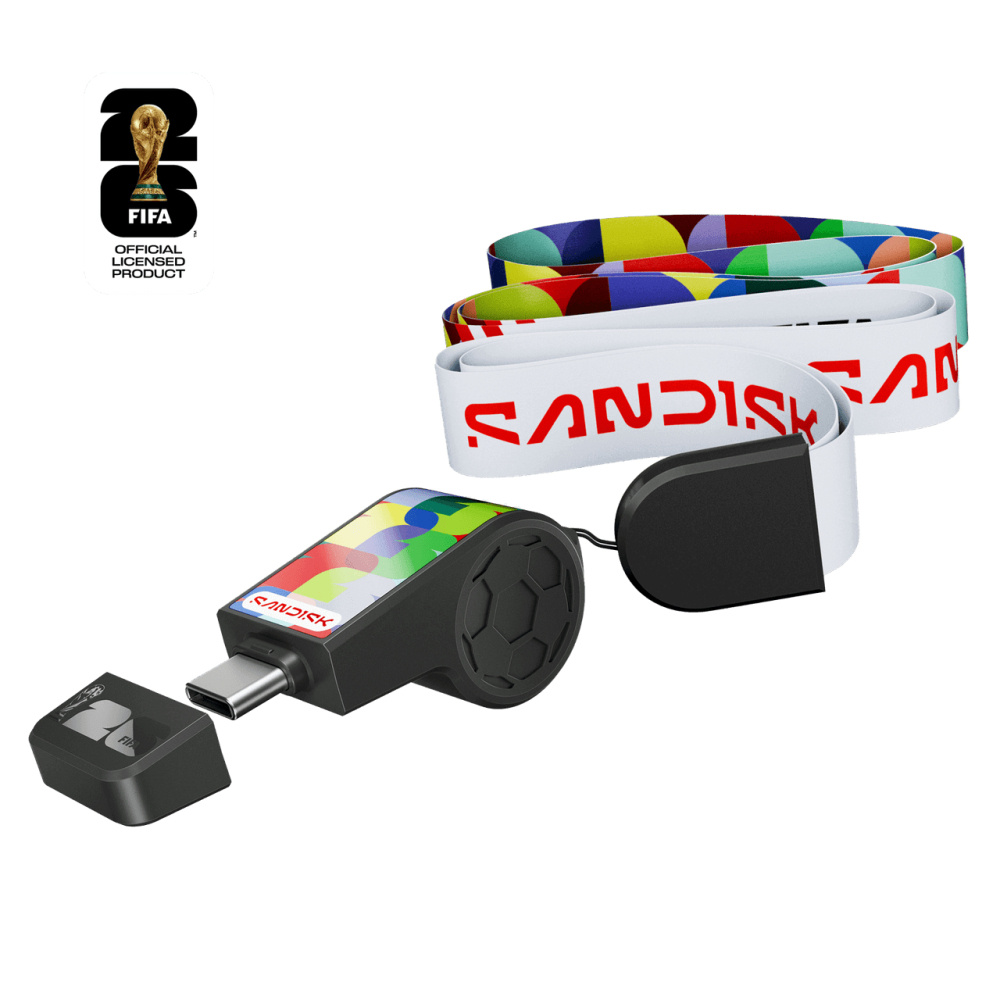 Memorias USB | SANDISK SDCZIA-064G-G46 — Memoria USB Copa Mundial, 64GB, USB-C 3.0, Lectura 300MB/s, Negro