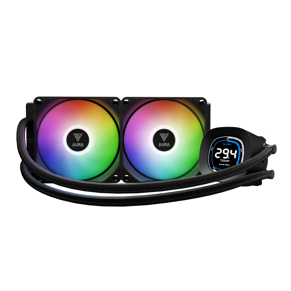Enfriamiento Líquido | GAMDIAS AU-GL240 DIGITAL — AURA GL240 DIGITAL Enfriamiento Líquido para CPU, 2x 120mm, hasta 1800RPM, Negro
