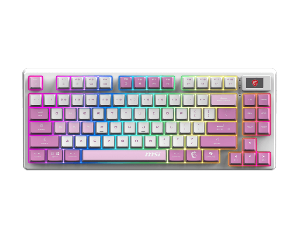Teclados | MSI FORGE GK600 TKL WIRELESS VIOLET — Teclado Gamer GK600 LED RGB TKL, Teclado Mecánico, Linear, Inalámbrico, USB/Bluetooth, Multicolor, Español