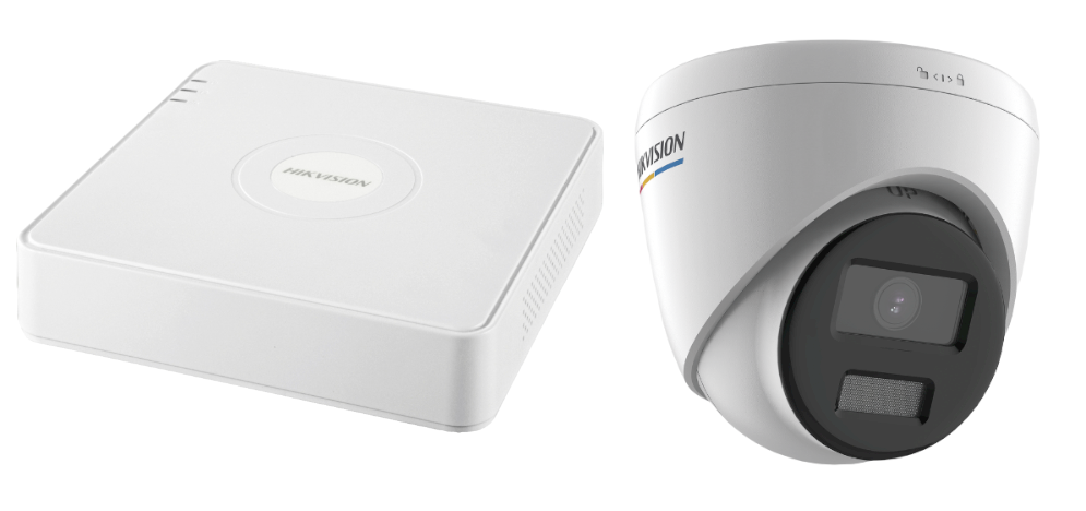 Kits de Vigilancia | HIKVISION KIPCV2M/4T — Kit de Vigilancia ColorVu de 4 Cámaras IP Turret y 4 Canales, con Grabadora