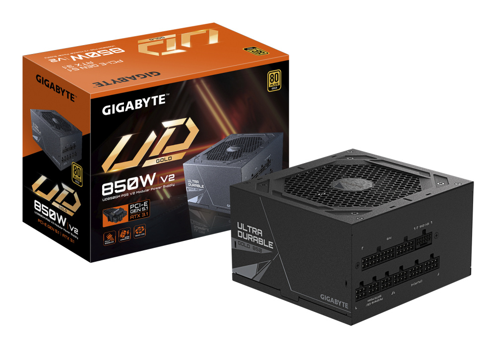 Fuentes de Poder para PC's | GIGABYTE GP-UD850GM PG5 V2 — Fuente de Poder UD850GM PG5 V2 80 PLUS Gold ATX, Modular, 24-pin ATX, 12VHPWR, 120mm, 850W