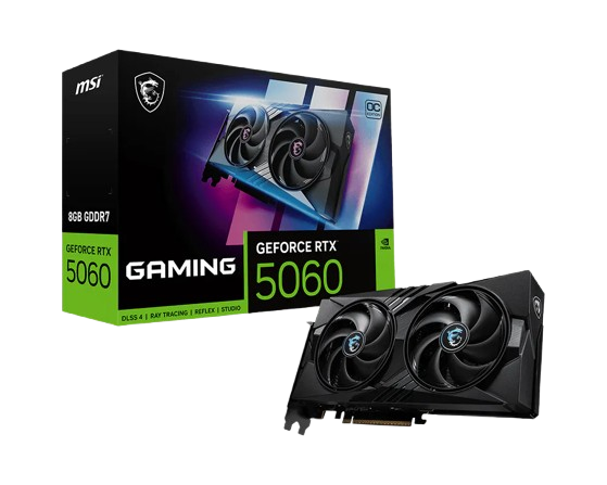 Tarjetas de Video | MSI GEFORCE RTX 5060 8G GAMING OC — Tarjeta de Video NVIDIA , 8GB 128-bit GDDR7, PCI Express x16 5.0, Mín. 550W