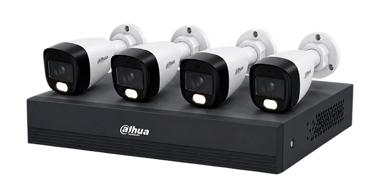 Kits de Vigilancia | DAHUA DH-KIT/XVR1B04-I/T/4-HFW1209CN-A-LED-0280B — Kit de Vigilancia de 4 Cámaras CCTV Bullet con Grabadora de 4 Canales