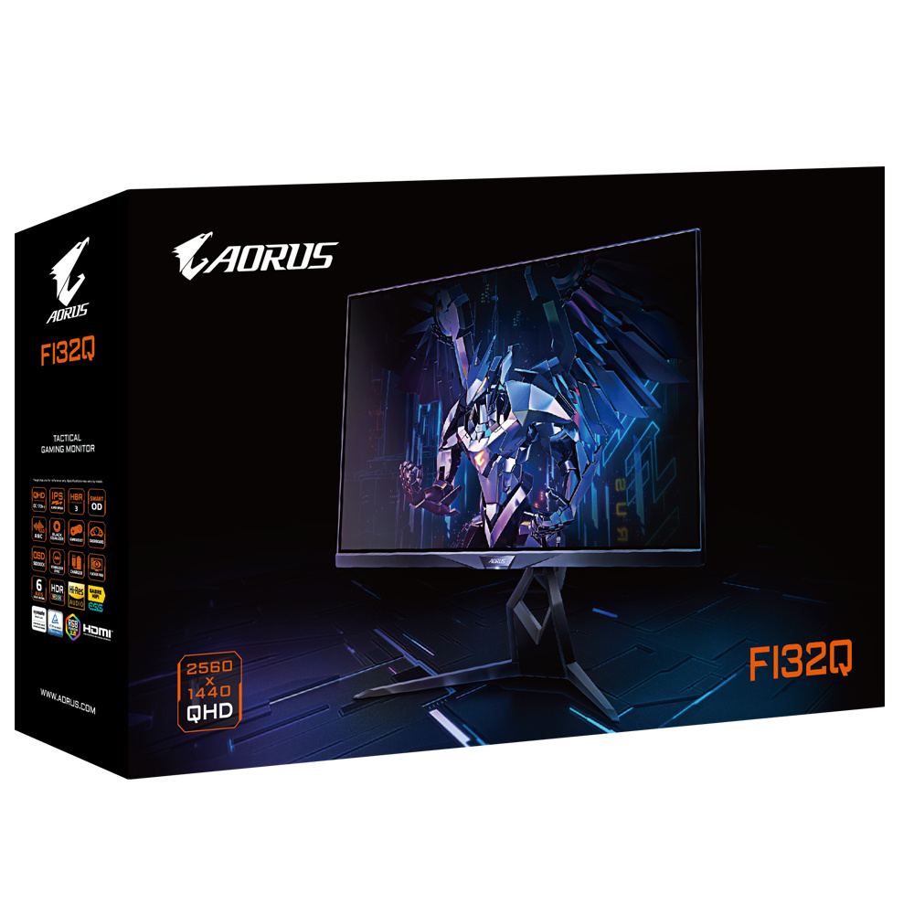 Monitores | AORUS AORUS FI32Q — Monitor Gamer LED SS-IPS 31.5", 2560x1440, FreeSync, 170Hz, HDMI/DisplayPort, Negro