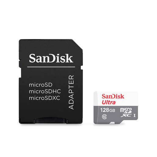 Memorias Flash | SANDISK SDSQUNR-128G-GN3MA — Memoria Flash Ultra, 128GB MicroSDXC UHS-I Clase 10, con Adaptador