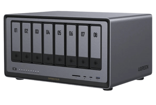 Servidores NAS | UGREEN 35126B — DXP8800 Plus NAS, 8 Bahías, 128GB, Intel Core i5-1235U, 8GB RAM, SATA, máx 184TB ― No Incluye Disco