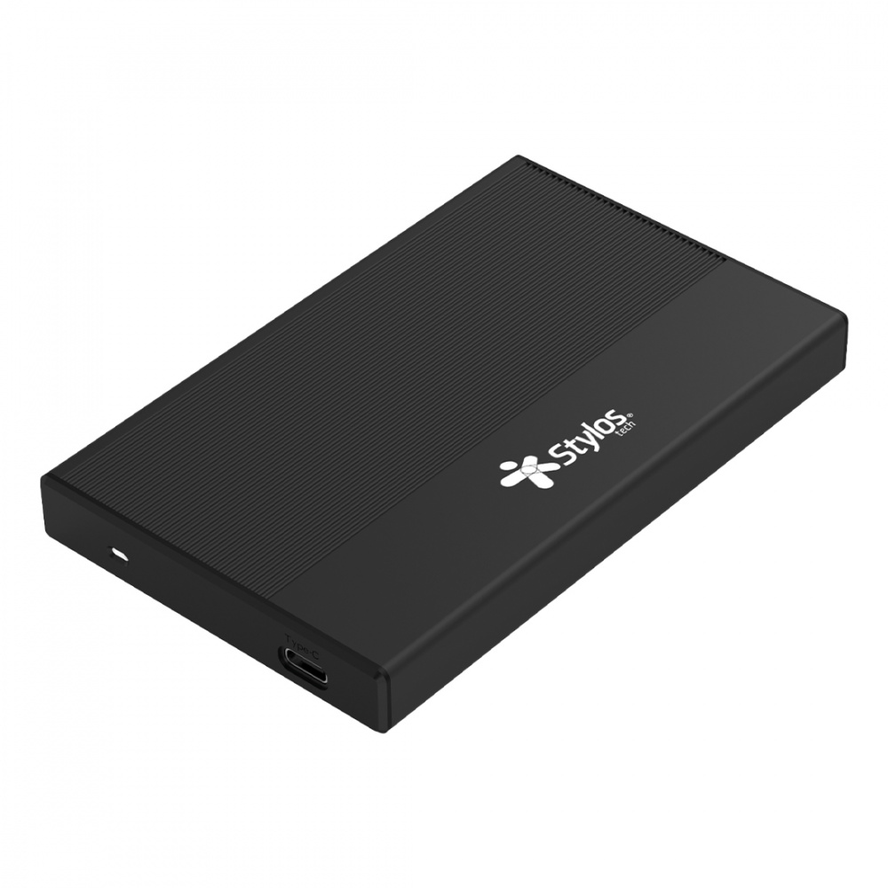 Gabinetes de Discos Duros | STYLOS STEN251B — Gabinete de Disco Duro 2.5", SATA III, USB-C 3.0
