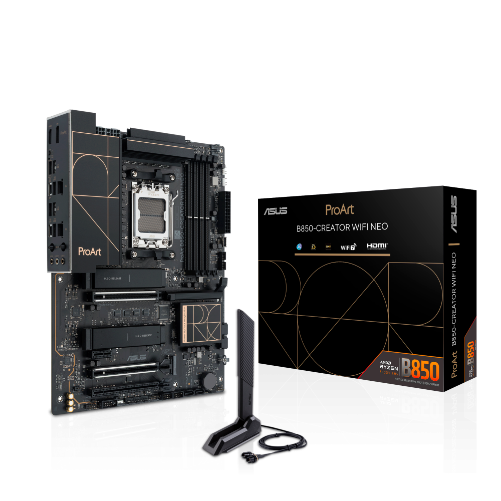 Tarjetas Madre | ASUS PROART B850-CREATOR WIFI NEO — Tarjeta Madre , ATX, Socket AM5, AMD B850, 256GB DDR5, HDMI/DP para AMD