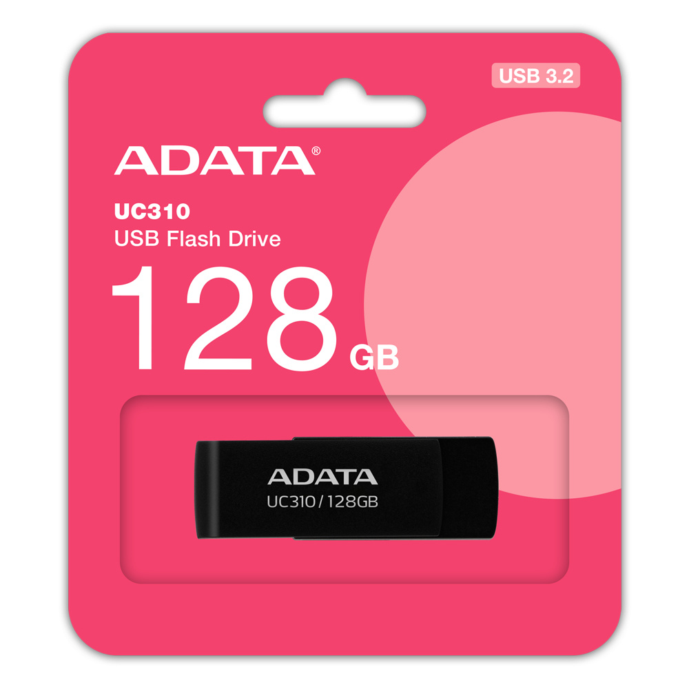 Memorias USB | ADATA UC310-128G-RBK — Memoria USB UC310, 128GB, USB 3.2, Lectura 100 MB/s, Negro