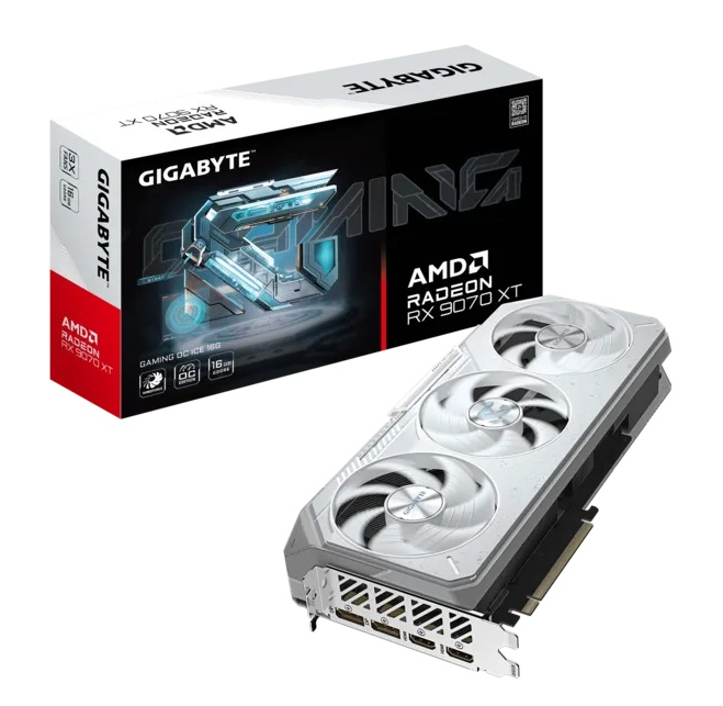 Tarjetas de Video | GIGABYTE GV-R907XTGAMINGOCICE-16GD — Tarjeta de Video AMD Radeon RX 9070 XT GAMING OC ICE, 16GB 256-bit GDDR6, PCI Express 5.0, Mín. 750W