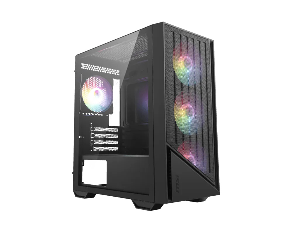 Gabinetes | MSI PRO FORGE M051A — Gabinete , Mini-Tower, Micro-ATX/Mini-ITX, USB 2.0, sin Fuente, 4 Ventiladores Instalados, Negro