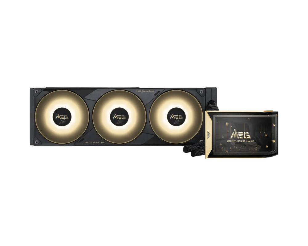 Enfriamiento Líquido | MSI MEG CORELIQUID E15 360 — Enfriamiento Líquido para CPU, 3x 120mm, hasta 2300RPM, Negro