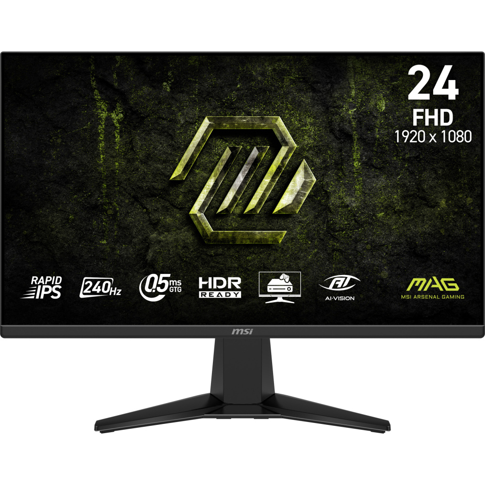 Monitores | MSI MAG 255F X24 — Monitor Gamer LCD Fast IPS 24.5", 1920x1080 Full HD, 200Hz, HDMI/DisplayPort, Negro