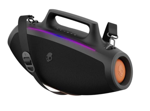 Bocinas Portátiles | SKULLCANDY 812350262560 — Bocina Portátil Barrel Boombox, Bluetooth, Alámbrico/Inalámbrico, USB-C, 20W, Negro - Resistente a Polvo/Agua