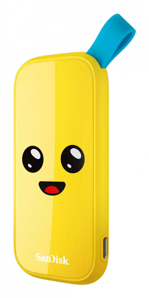 SSD's Externos | SANDISK SDSSDE30-1T00-G25F — SSD Externo Fortnite Peely Edition, 1TB, USB-C, Amarillo