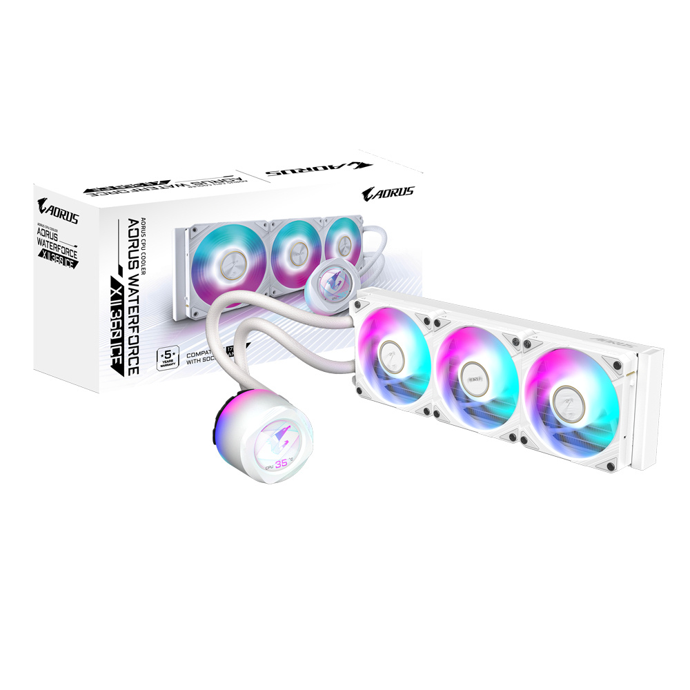 Enfriamiento Líquido | AORUS GP-AORUS WATERFORCE X II 360I — WATERFORCE X II 360 ICE Enfriamiento Líquido para CPU, 3x 120mm, hasta 2400RPM, Blanco
