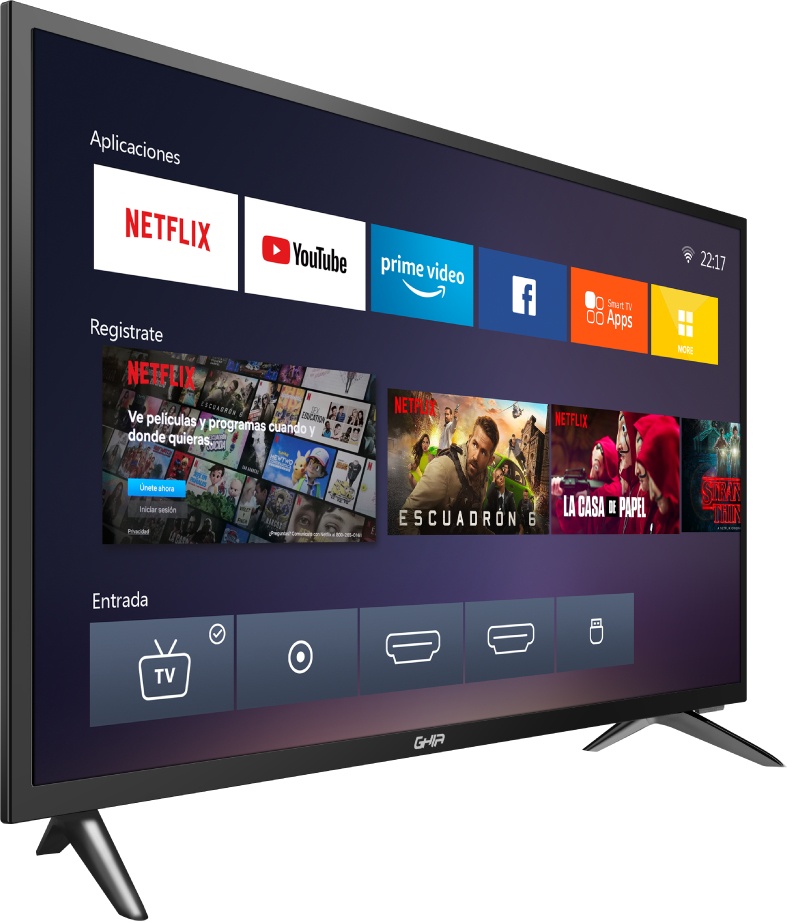 Pantallas | GHIA G32NTFXHD20 — Smart TV LED 32", HD, Negro