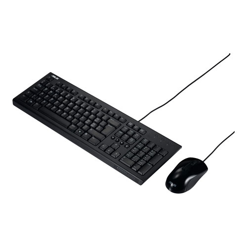 Kits de Teclado y Mouse | ASUS 90-XB1000KM00040 — Kit de Teclado y Mouse U2000, Alámbrico, USB, Negro (Español)