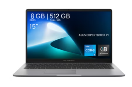 Laptops | ASUS 90NX0881-M029K0 — Laptop ExpertBook P1, 15.6" 1920x1080 Full HD, Intel Core 5 210H, 16GB, 512GB SSD, Windows 11 Pro, Español