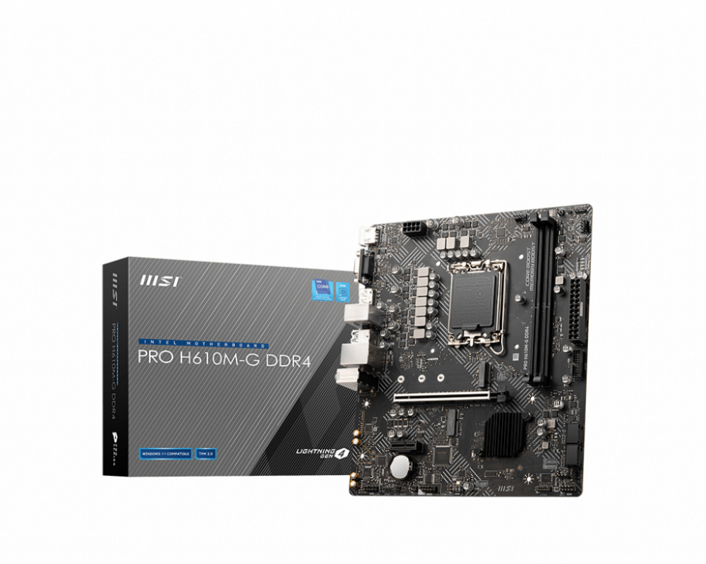 Tarjetas Madre | MSI PROH610M-GDDR4 — Tarjeta Madre Pro H610M-G, Micro-ATX, LGA 1700, Intel H610, 64GB DDR4, HDMI/DP para Intel