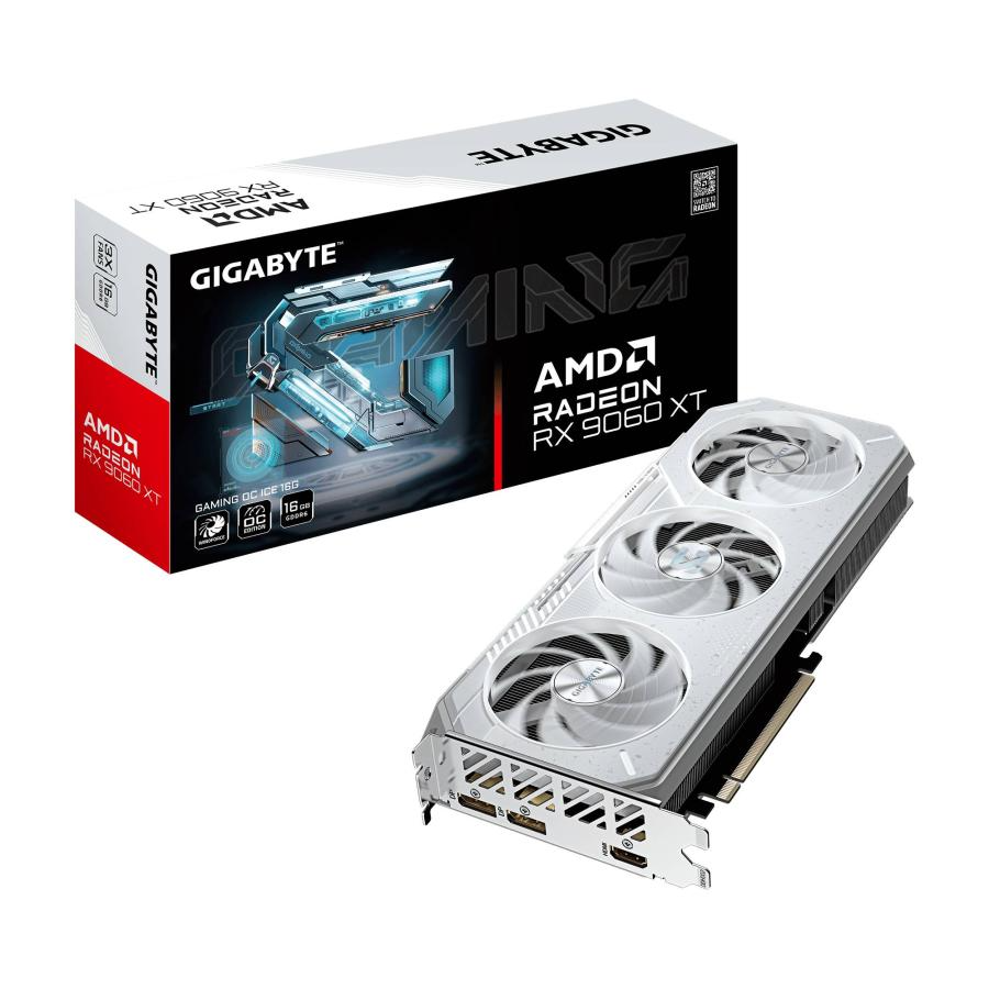 Tarjetas de Video | GIGABYTE GV-R906XTGAMING OC ICE-16GD — Tarjeta de Video AMD Radeon RX 9060 XT GAMING OC ICE-16GD, 16GB 128-bit GDDR6, PCI Express x16 5.0, Mín. 450W