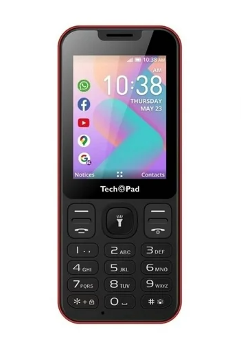 Celulares | TECHPAD 27 CEL SMARTK-4G RJ — SMART K-4G 2.8", 4GB, Rojo