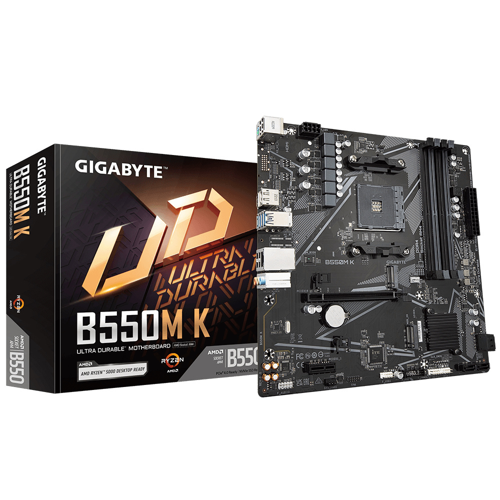 Tarjetas Madre | GIGABYTE B550M K (REV. 1.0) — Tarjeta Madre , Micro-ATX, Socket AM4, AMD B550, 128GB DDR4, HDMI/DP para AMD