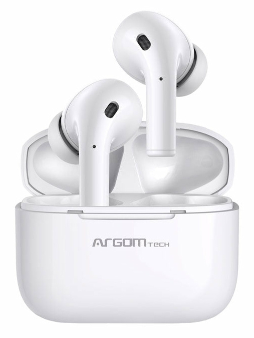Audífonos Intrauriculares | ARGOMTECH ARG-HS-5071BL — Audífonos Intrauriculares con Micrófono Skeipods E71, Inalámbrico, Bluetooth, USB-C, Blanco