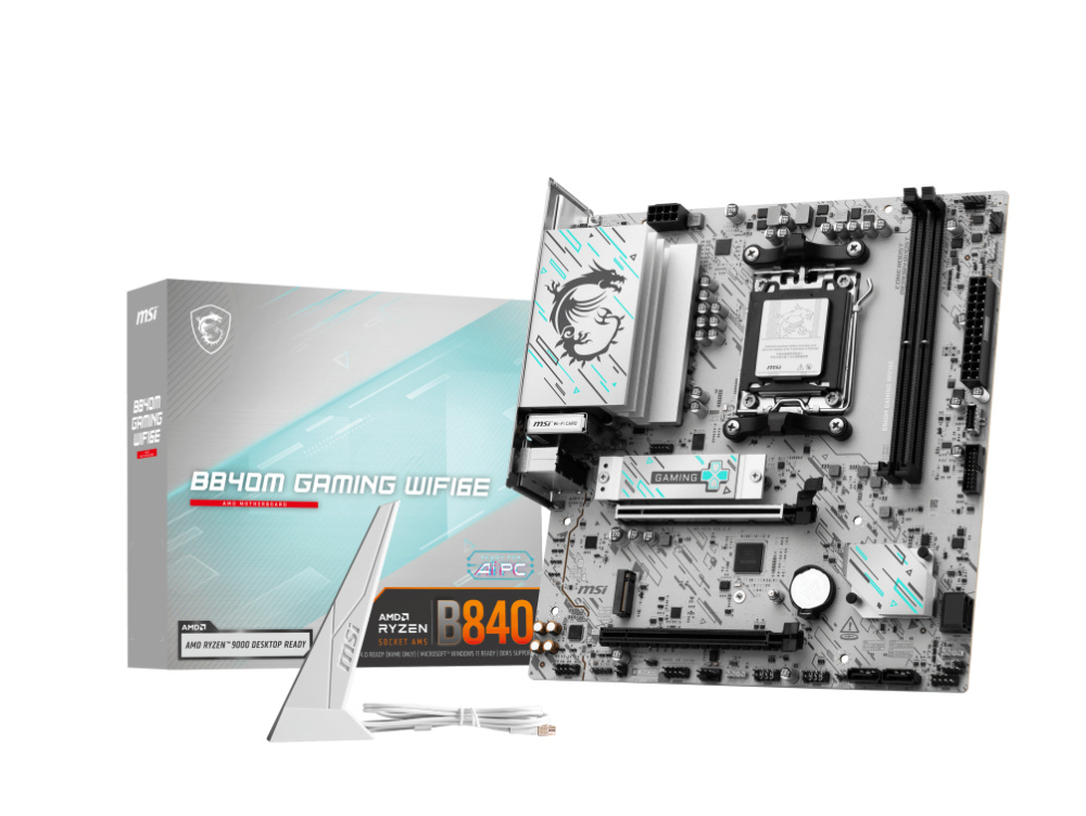 Tarjetas Madre | MSI B840M GAMING WIFI6E — Tarjeta Madre B840M Gaming, Micro-ATX, Socket AM5, AMD B840, 128GB DDR5, HDMI/DP para AMD