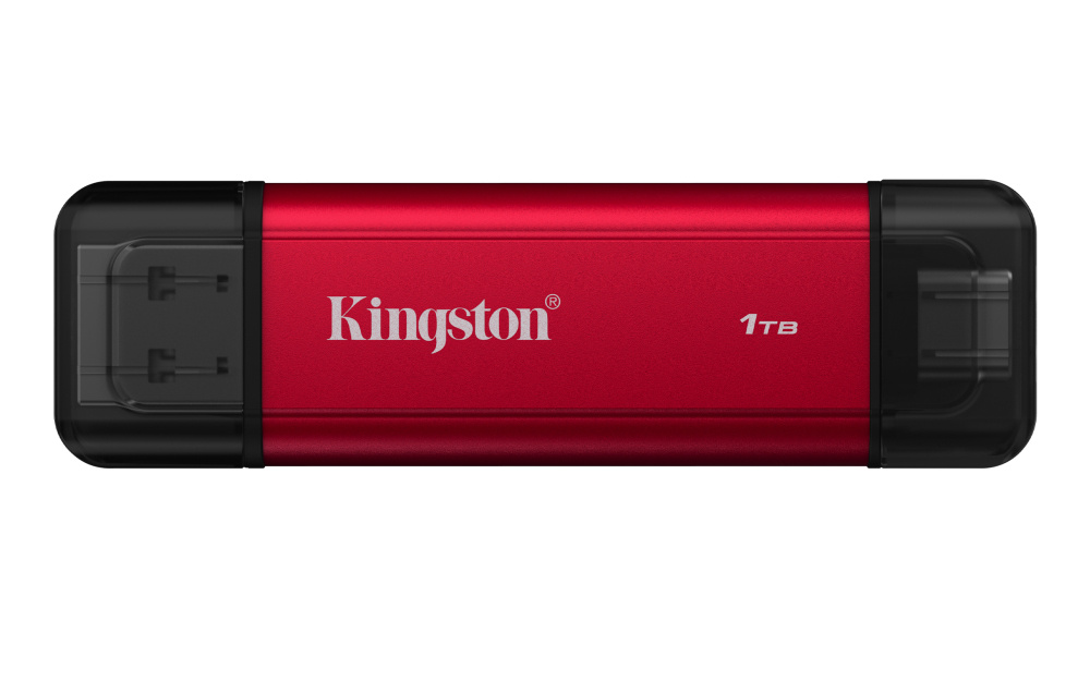 SSD's Externos | KINGSTON SPSD/1TB — SSD Externo Dual Portable SSD, 1TB, USB-C/USB-A, Rojo