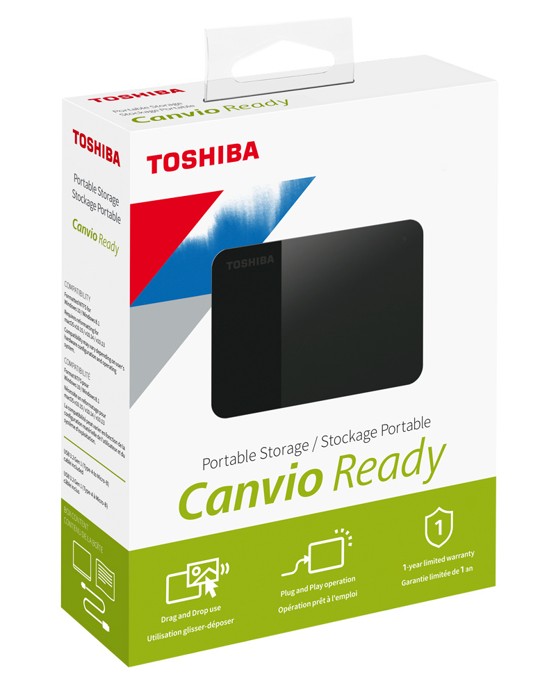 Discos Duros Externos | TOSHIBA HDTP340XK3CA — Disco Duro Externo Canvio Ready 2.5", 4TB, USB 3.0, Negro, para MAC