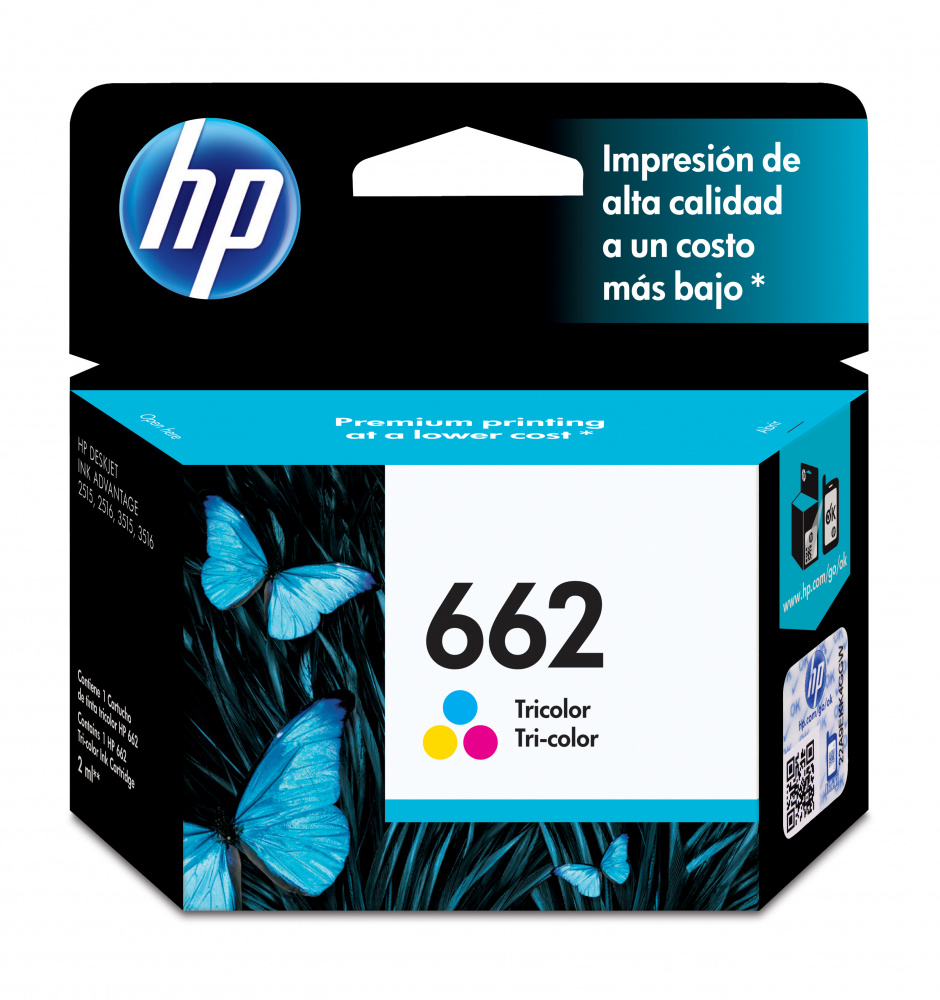Cartuchos | HP CZ104AL — Cartucho 662 Tricolor Original, 100 Páginas