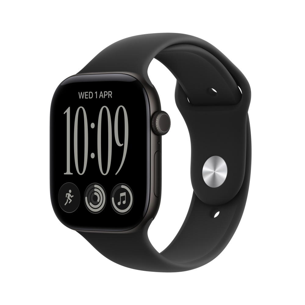Apple Watch | APPLE MJEA4BE/A — Watch S12 GPS, Caja de 42 mm Aluminio Color Negro, Correa Deportiva S/M Color Negro