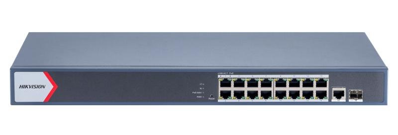 Switches | HIKVISION DS-3E1518P-EI/M — Switch , 16 Puertos Gigabit Ethernet 10/100/1000, 1 Puertos SFP, 56 Gbit/s, 8000 Entradas, Administrado