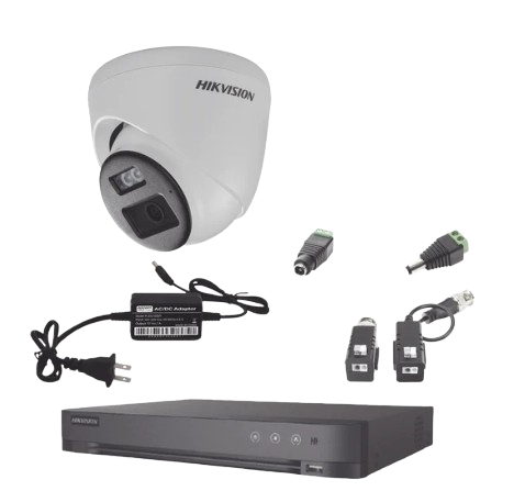 Kits de Vigilancia | HIKVISION HL-1080P-2E-TWA — Kit de Vigilancia de 2 Cámaras CCTV Domo con Grabadora de 4 Canales