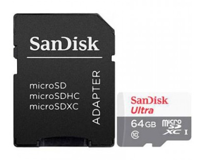 Memorias Flash | SANDISK SDSQUNR-064G-GN3MA — Memoria Flash Ultra, 64GB MicroSDXC UHS-I Clase 10, con Adaptador