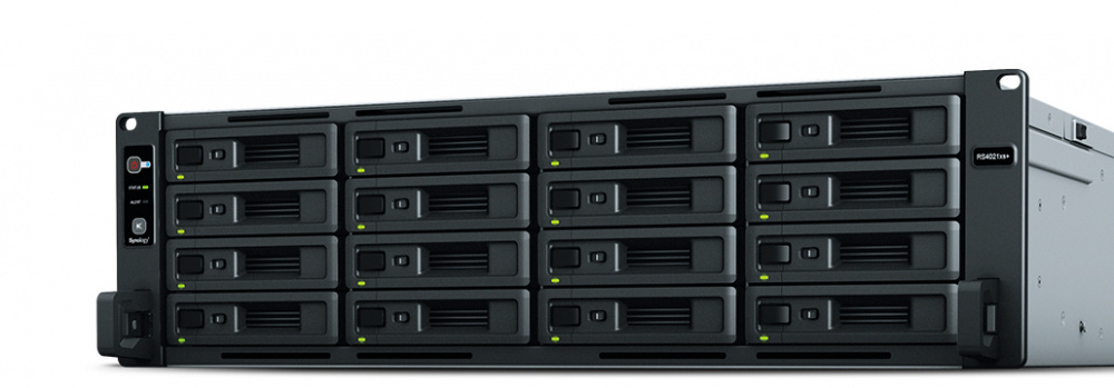 Servidores NAS | SYNOLOGY RS4021XS+ — RackStation NAS de 16 Bahías, máx. 640TB, Intel Xeon D-1541 2.10GHz, USB 3.2, Negro ― no Incluye Discos Duros