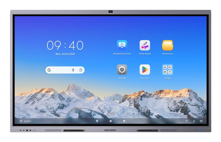 Pantallas Interactivas | HIKVISION DS-D5C98RB/B — Pantalla Interactiva 98", 3840x2160 4K Ultra HD, WiFi